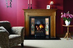 Carlton-Oak-Mantle-with-Art-Nouveau-Cast-Iron-Frame